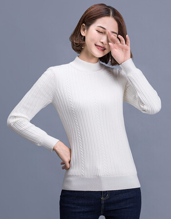 圆领长袖套头毛衣女士大码加厚保暖上衣秋衣白色不加绒4xl150165斤