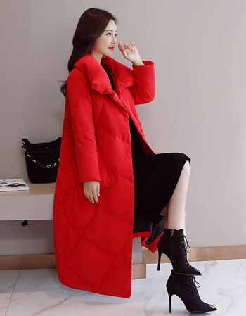 冬季敬酒服新娘棉衣女长款修身棉服本命年结婚回门红棉袄外套 红色 m