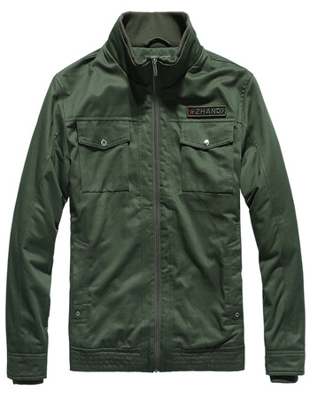 战地男士夹克2017秋冬新款外套男军工装立领休闲男装夹克 军绿色 xxxl