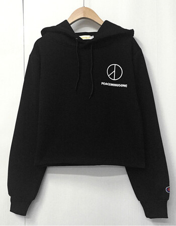 bigbang权志龙gd同款连帽卫衣黑色ins符号短款款加绒男女外套 黑色 s