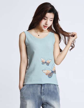 春夏上衣修身宽松纯棉背心女外穿打底修身吊带印花短款针织衫 桃粉 m