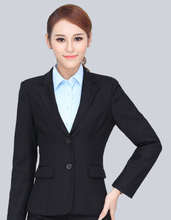职业装女装西服套装男女西装工作服汽车房产销售工装面试正装 女黑单