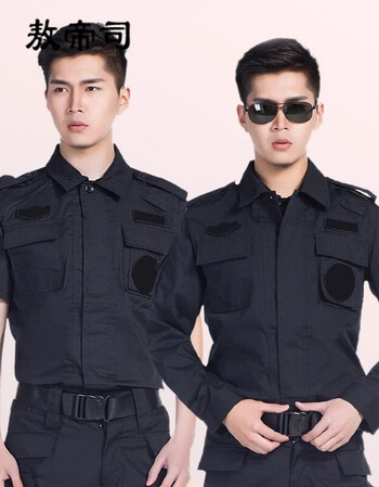 特种部队武警服特警保安作训服长袖春秋套装男黑色网格短袖夏季女训练