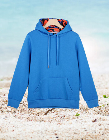 2018男士连帽卫衣 600g加厚团队活动装广告衫印 孔蓝色 xxxxl