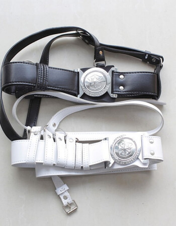 2018新款保安腰带皮带执勤武装带双层牛皮真皮斜挎带肩带黑色加厚新款