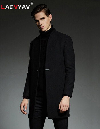 呢大衣男中长款男式韩版修身羊毛呢子风衣商务休闲男装立领毛呢外套潮