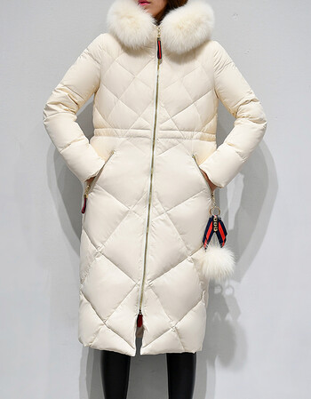 珊诗丽天天特价2016新款冬季大毛领女羽绒服女中长款加厚修身长过膝