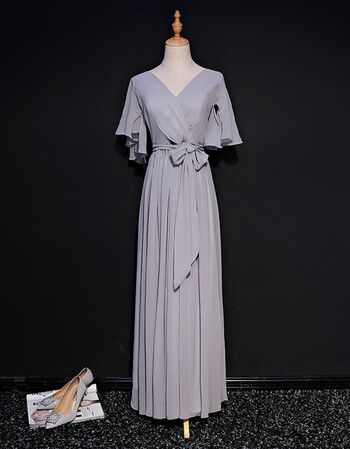 sexe mare伴娘服长款2017新款秋冬季灰色伴娘礼服姐妹裙晚宴礼服