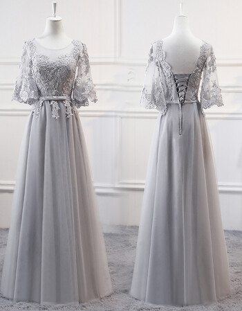 伴娘服长款2018新款秋季韩版灰色显瘦晚礼服女学生毕业连衣裙修身