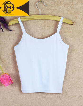 纯棉短款露脐高腰百搭大码修身平行吊带衫女内搭小背心抹胸裹胸 白色