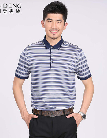bosideng/波司登男装2014夏装新款 短袖t恤polo衫 男122213051 藏青