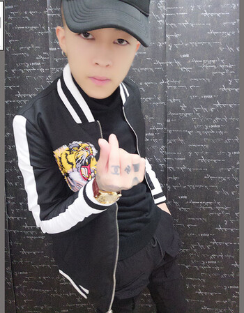快手红人仔仔同款夹克男社会小伙秋款虎头刺绣印花棒球领外套潮男