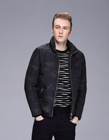 艾方鸟 花雨伞高端潮牌秋冬男式短款迷彩羽绒服 黄迷彩 50