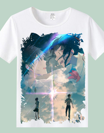 新海诚立花泷宫水三叶卡通动漫周边衣服夏季圆领短袖 名字9 女款xl