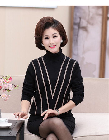 中老年人女装冬装加厚打底衫中年妈妈装衫保暖毛衣厚40-50岁sn8546