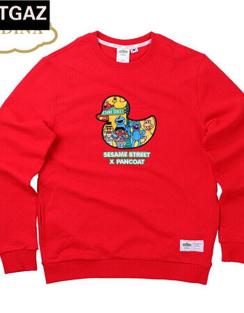 etgaz大黄鸭芝麻街圆领卫衣男女长袖 红色 170/l【图片 价格 品牌