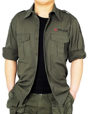 军服男特种兵户外休闲衬衫特种部队长短两用纯棉衬衣 黑色 m