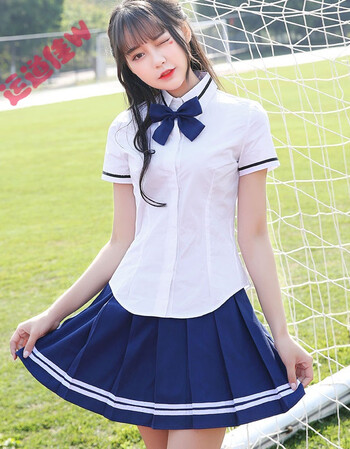夏季校服套装高中生韩版日系水手服jk制服学院风背带裙班服学生装