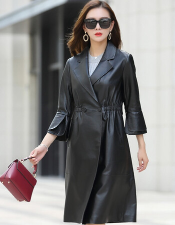 真皮皮衣 纪黛娜(jidaina) jidaina 2018秋冬海宁皮皮衣女士中长款