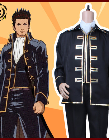 阿坡饵银魂cosplay服装 真选组队服 土方十四郎 冲田总悟制服全套 男