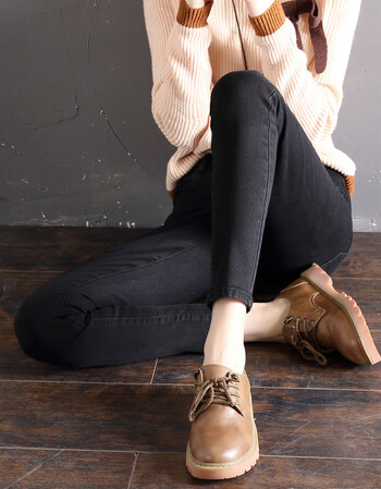 高腰牛仔裤女长裤2018新款韩版百搭紧身显瘦九分铅笔小脚裤子 黑色九