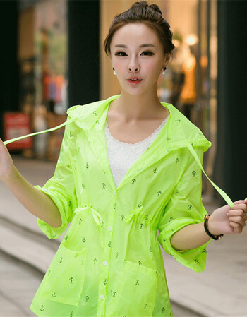 2014韩版夏装新品长袖透明防晒衣 沙滩防晒服防紫外线薄外套女装 草