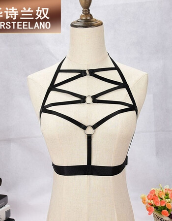 dj女郎夜店诱惑性感黑色松紧带美胸美背吊带背心打底外穿情趣绑带sn2