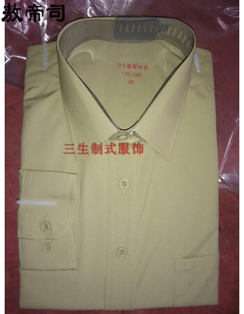 警察公安武警部队新式火箭内衬/火箭卡其色长袖内穿胶扣衬衣/16火箭常