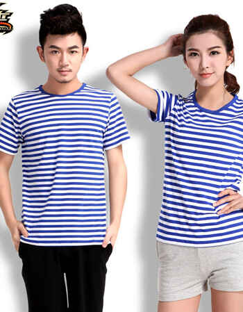 海魂衫短袖条纹t恤 海军衫夏季情侣装中国风班服队服团