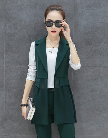 etgaz2017新款秋季套装女时尚气质名媛休闲洋气显瘦小香风马甲三件套