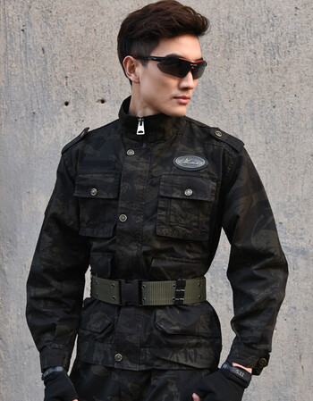 户外黑鹰迷彩服套装男军迷服装套装作训服工作服装教练训练服 l/170