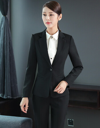 秋冬职业ol女式套装商务西服修身女士正装大码工装西装工作服套裤