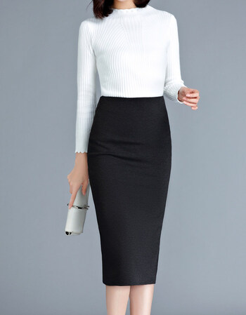 珂梵图包臀裙一步面试工作半身中长款西装包裙职业裙子韩风早春上衣