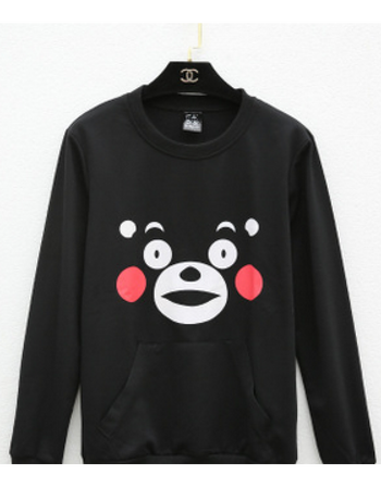 坡饵熊本熊吉祥物酷ma萌长袖打底卫衣纯棉男女情侣圆领套头衫休闲衣服