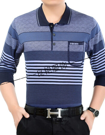 爸爸长袖t恤中年男士秋装40-50岁春秋衣服男人上衣薄款中老年外穿 真