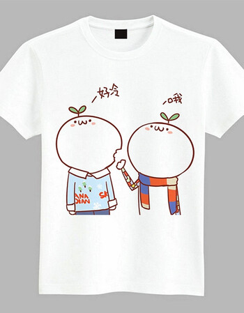 颜草文字军 卡通动漫t恤 颜草表情包夏装短袖t恤 情侣体恤衫 ywz14 l