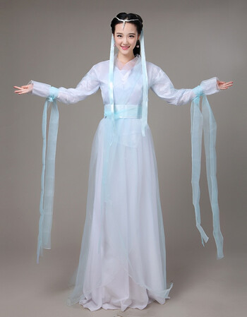 阿坡饵汉服女古装公主贵妃服装抹胸襦裙拖尾唐装七仙女服古筝写真演出