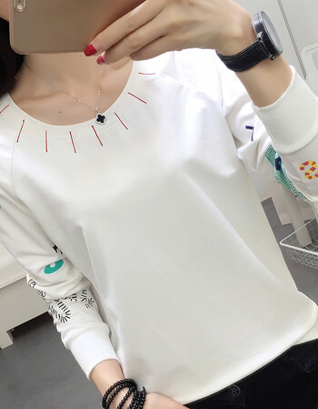 春装2018新款女上衣韩版宽松t恤女ins超火的卫衣女学生开学季衣服 p