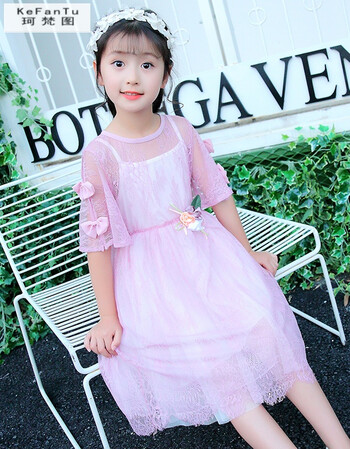 珂梵图女童6夏季7女童公主裙子8小学生9宝宝10小女孩连衣裙夏9-11岁11