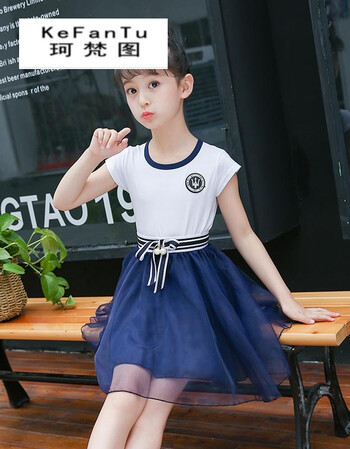 珂梵图6女大童夏装连衣裙子2018儿童9学院风10公主裙12小学生13女孩15