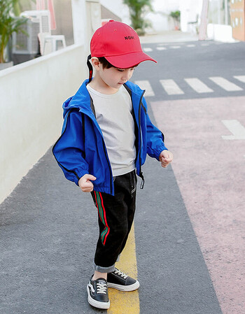 春季外套2018新款韩版3岁儿童春装4小男孩连帽上衣5男宝宝6潮lq 蓝色