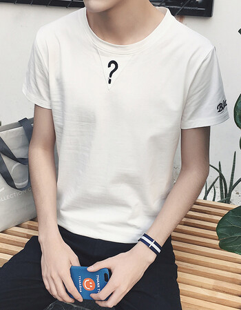 短袖少年t恤潮纯色纯棉夏装半袖个性打底衫韩版修身青年学生丅恤 wdt