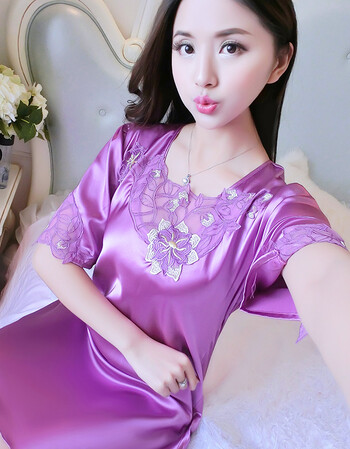 夏尔维纳性感睡衣女带胸垫吊带短裙冰丝情趣诱惑情调衣人火辣真丝夏季