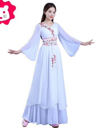 古代衣服古装服装中国风女装白色仙女清新淡雅改良汉服女唐古风 白色