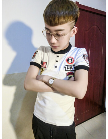 2018春夏新款社会精神小伙修身短袖李牌牌同款t恤韩版