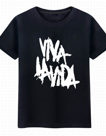 coldplay酷玩乐队t恤大码男生夏季纯棉短袖摇滚音乐潮衣服 黑色 m