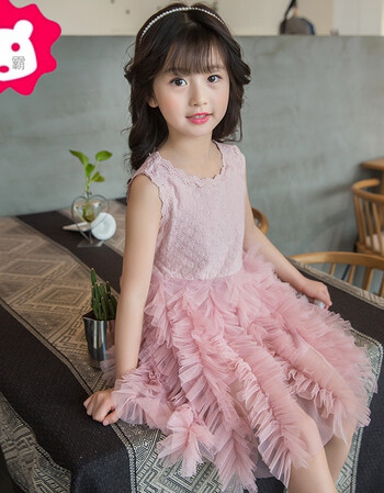5到12岁女童连衣裙春秋6儿童9洋气11女孩10小学生8夏天公主裙子 藕粉