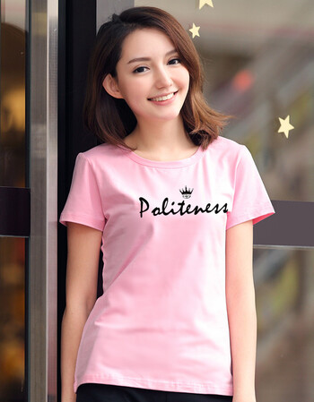 短袖t恤女夏宽松韩版圆领上衣半袖白色休闲百搭打底体恤衫 浅粉色 xl