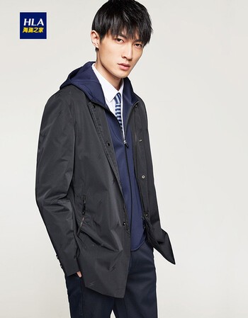 hla海澜之家简洁大方立领夹克2018春季新品商务绅士派克hwjaj1e056a