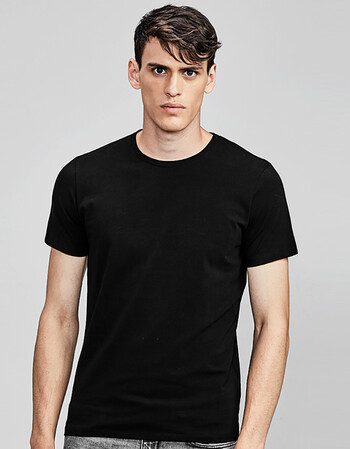 男士短袖t恤纯棉圆领纯色 黑色(短袖宽松版) m/165